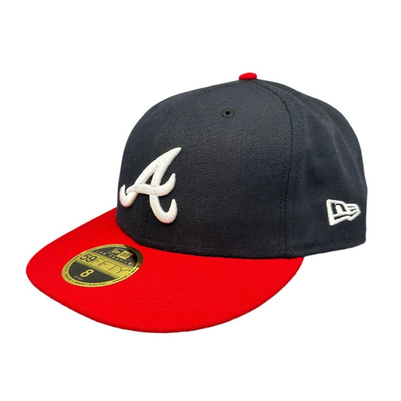 New Era 59Fifty MLB Atlanta‎ Braves Low Profile Navy Fitted Men's Hat Sz 8 - Picture 5 of 8
